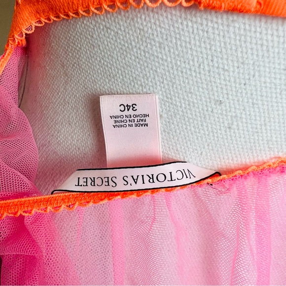 Victoria’s Secret Pink & Orange Lace Babydoll Push-Up Bustier Lingerie Teddy - Picture 6 of 16